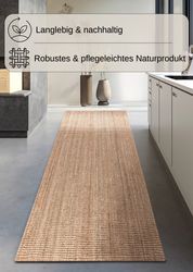 my home Teppich "Avot Juteteppich" rechteckig 10 mm Höhe 100% Jutefaser, Lä günstig online kaufen