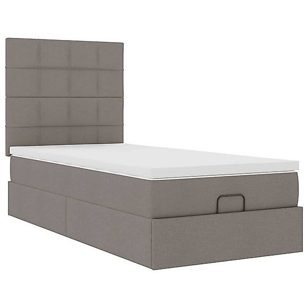 vidaXL Bett Ottoman-Bett mit Matratze Taupe 100x200 cm Stoff günstig online kaufen