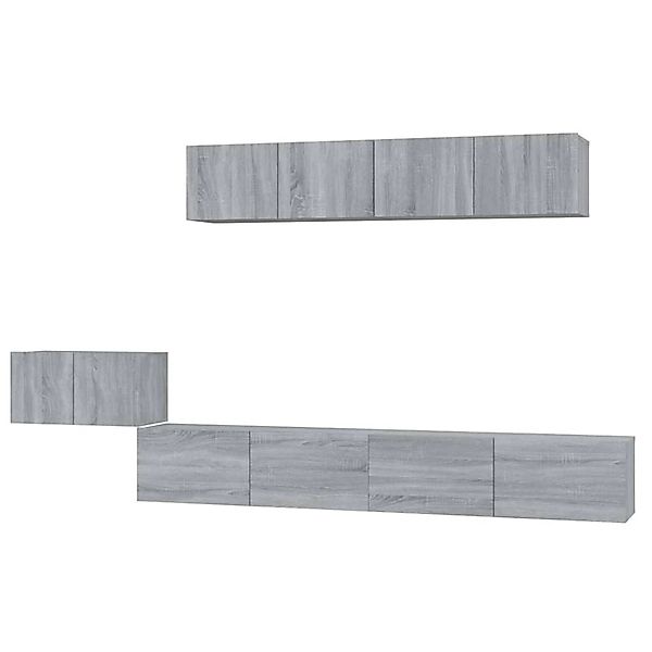 Vidaxl 5-tlg. Tv-schrank-set Grau Sonoma Holzwerkstoff günstig online kaufen