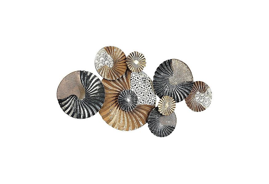 Kobolo Wandbild Metallbild 3D -SHELL- gold anthrazit - 90x48x5 cm, Kreise, günstig online kaufen