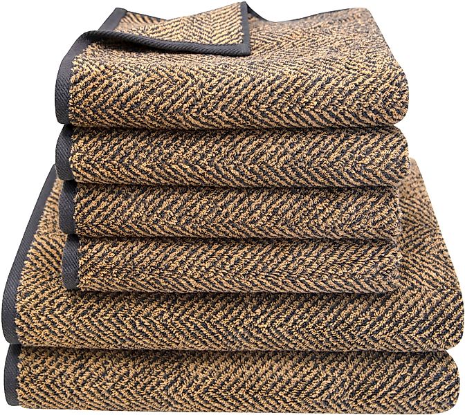 Dyckhoff Handtuch Set »Golden Shades Herringbone«, Set, 6 tlg., Walkfrottie günstig online kaufen