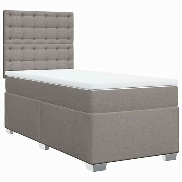 vidaXL Boxspringbett mit Matratze Taupe 100x200 cm Stoff2097772 günstig online kaufen