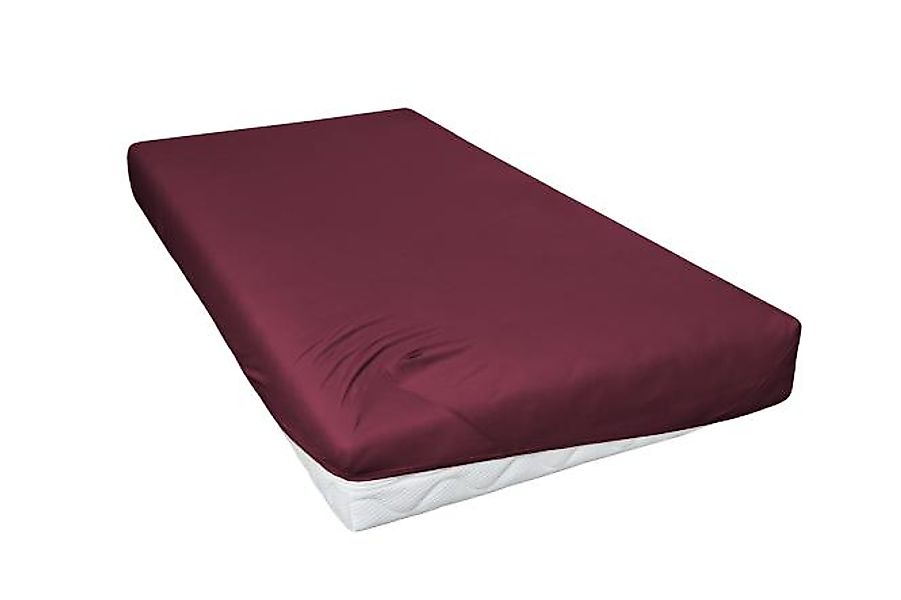 Spannbetttuch ca. 190x200 cm bordeaux Jersey günstig online kaufen