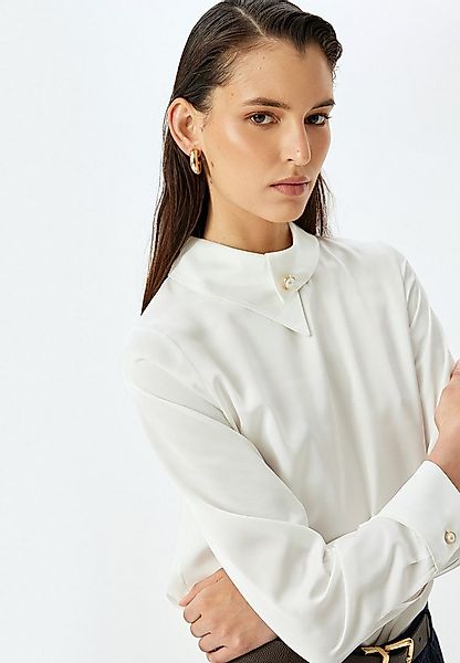 Koton Langarmbluse Langärmelig Asymmetrischer Kragen Langarmbluse günstig online kaufen