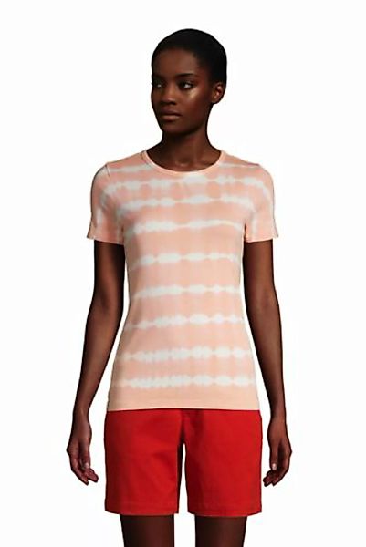 Kurzarm-Rippshirt Gestreift, Damen, Größe: L Normal, Orange, Baumwolle, by günstig online kaufen