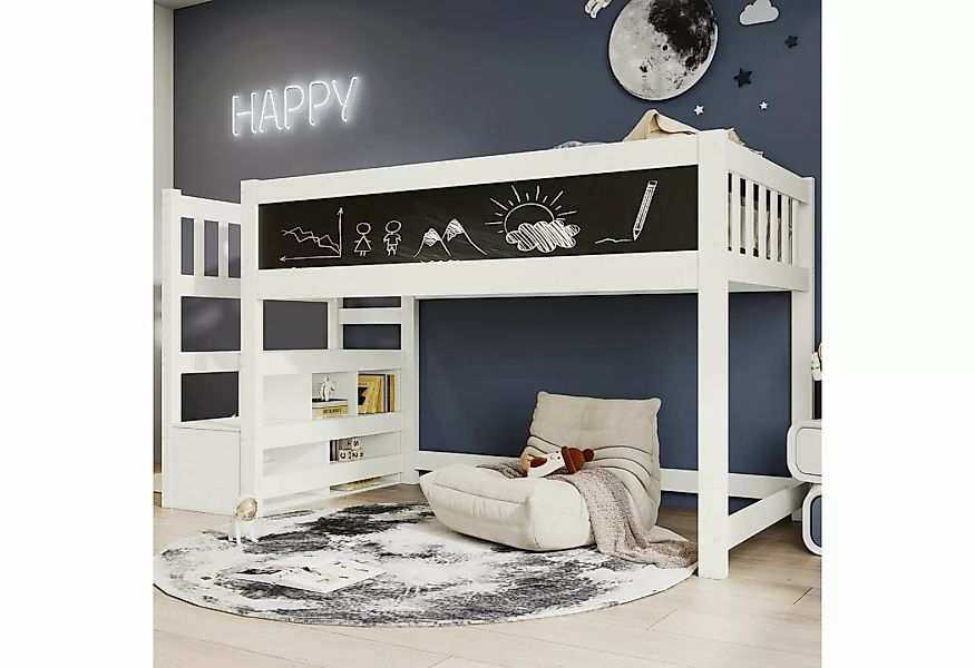 WISHDOR Etagenbett Kinderbett Hochbett (90 x 200 cm, Weiß), Hochbett mit Wh günstig online kaufen