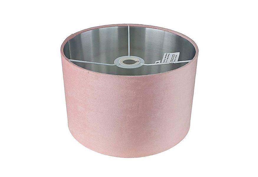 Licht-Erlebnisse Lampenschirm GIRONA, in Pink Silber gebürstet Ø 28 cm Stof günstig online kaufen