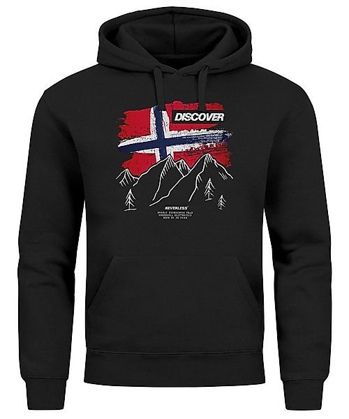 Neverless Hoodie Hoodie Herren Frontprint Norwegen Flagge Berge Discover Au günstig online kaufen