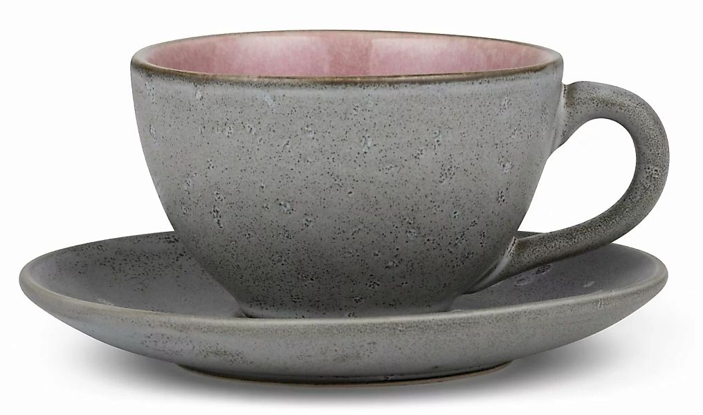 Bitz Grey Tasse mit Untertasse grey / light pink 0,24 l günstig online kaufen
