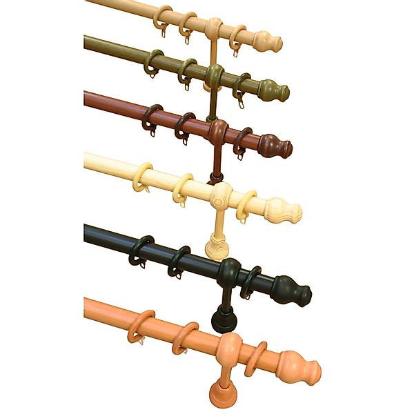 GARDINIA Gardinenstange "Set Holz" Ø 28 mm 1 läufig-läufig Fixmaß 1-Lauf günstig online kaufen