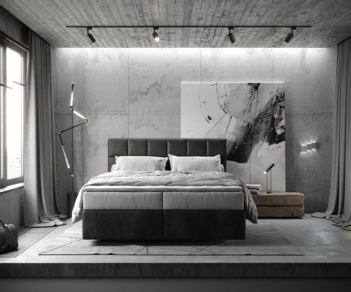 DELIFE Boxspringbett Dream-Fine, Mikrofaser Anthrazit Vintage günstig online kaufen