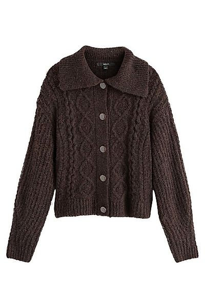 Next Strickjacke Zopfstrickjacke mit Wollanteil und Kragen (1-tlg) günstig online kaufen