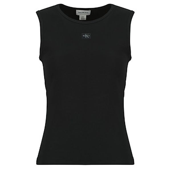 Calvin Klein Jeans  Tank Top SL WOVEN LABEL 2X2 BABY RIB CUTO günstig online kaufen