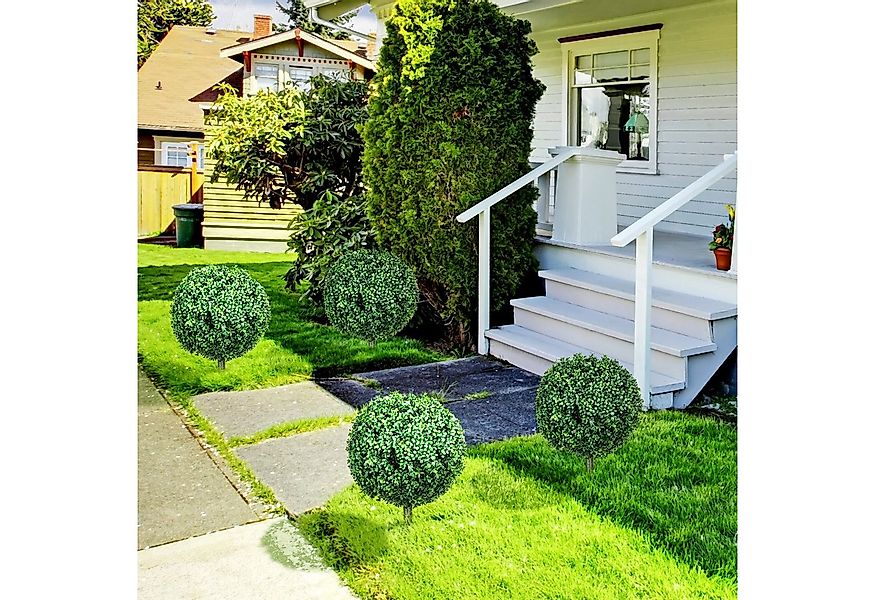 Kunstpflanze mit UV-Schutz, Bodenpfählen Buchsbaum, HOMCOM, Höhe 70 cm, für günstig online kaufen