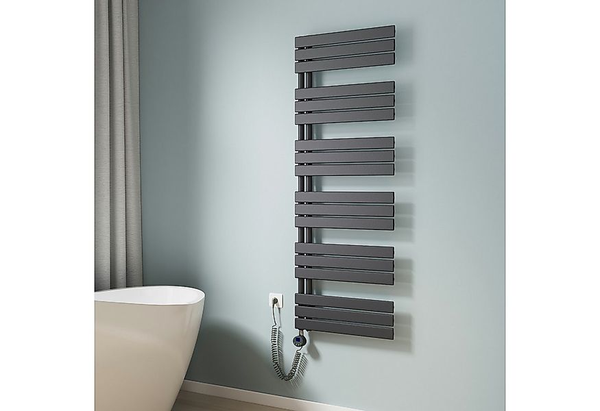 EMKE Elektrischer Badheizkörper Anthrazit mit Thermostat 400W~1000W, Elektr günstig online kaufen