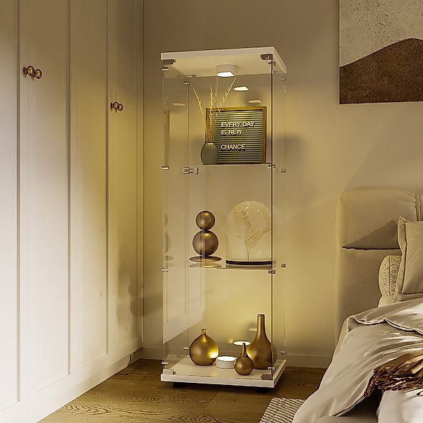 NMCXXO Glasvitrine Moderne Vitrine mit LED-Beleuchtung günstig online kaufen