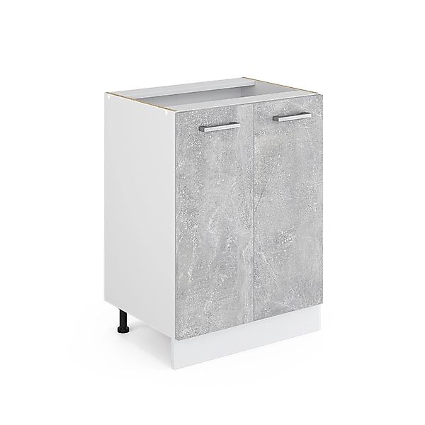 Vicco Küchenunterschrank R-Line Küchenkommode Beton/Weiß 60 cm ohne Arbeits günstig online kaufen