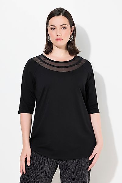 Ulla Popken T-Shirt Shirt Mesheinsatz Classic günstig online kaufen