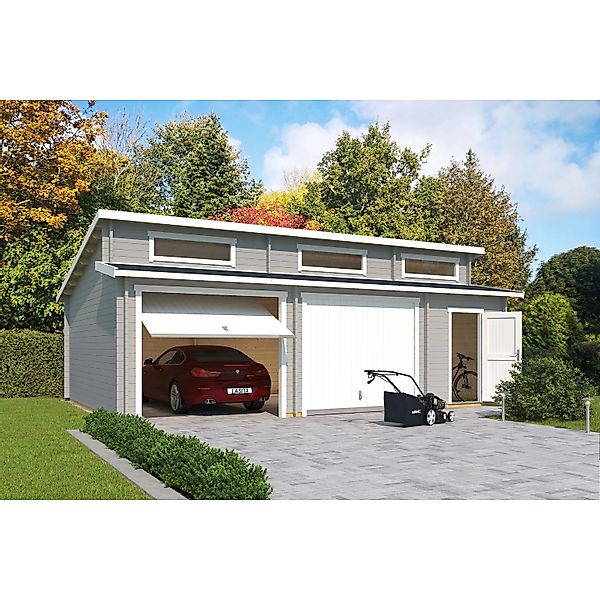 Lasita Garage Hawaii Set mit Schwingtoren 780 cm x 520 cm Lichtgrau günstig online kaufen