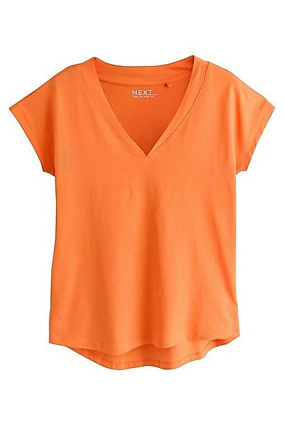 Next T-Shirt T-Shirt mit V-Ausschnitt und angesetzten Ärmeln (1-tlg) günstig online kaufen