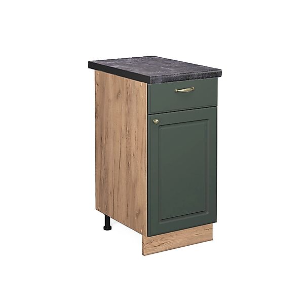 Vicco Unterschrank Fame-Line, Grün-Gold Landhaus/Goldkraft Eiche, günstig online kaufen