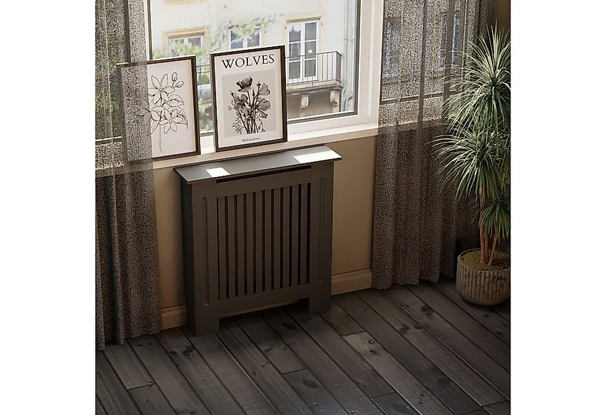 HAGO Heizungsverkleidung Heizungsabdeckung Holz 78x19x82cm Schwarz Landhaus günstig online kaufen