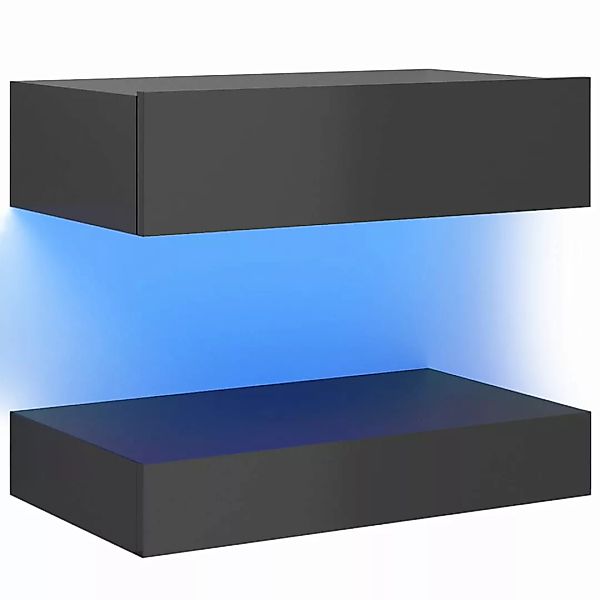 Tv-schrank Mit Led-leuchten Hochglanz-grau 60x35 Cm günstig online kaufen