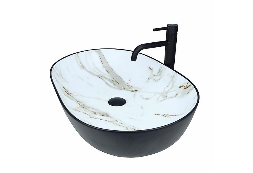 GTM Design Aufsatzwaschbecken NADIA Modern Waschbecken Oval günstig online kaufen