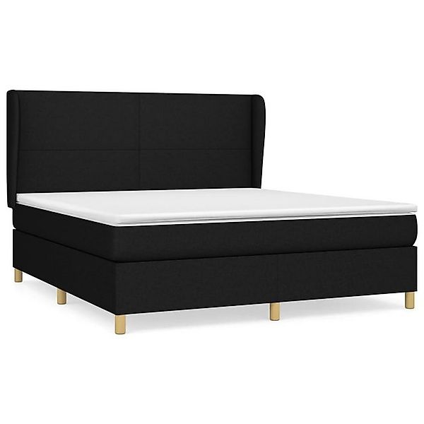 vidaXL Boxspringbett, Boxbett mit Matratze Schwarz 180x200 cm Stoff günstig online kaufen