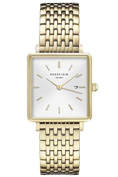 ROSEFIELD Quarzuhr Rechteckig Goldfarben günstig online kaufen
