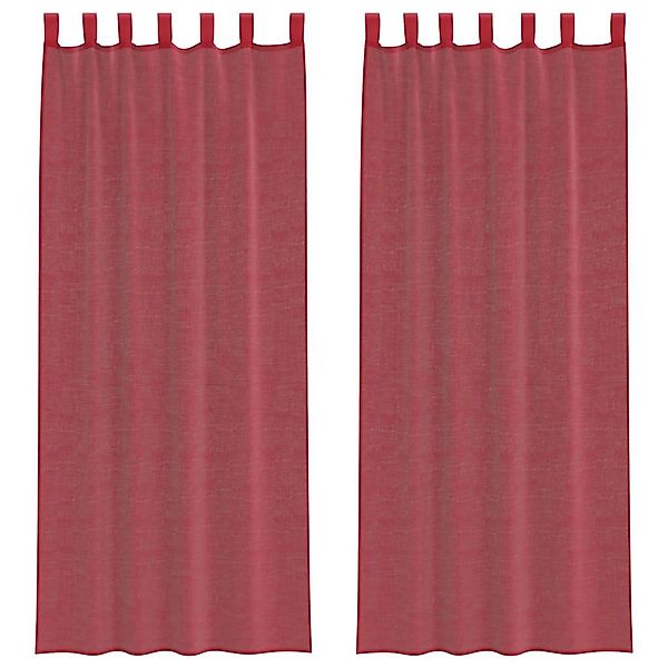 vidaXL Voile Vorhänge mit Schlaufen 2 Stk Weinrot 140x260 cm 4102340 günstig online kaufen