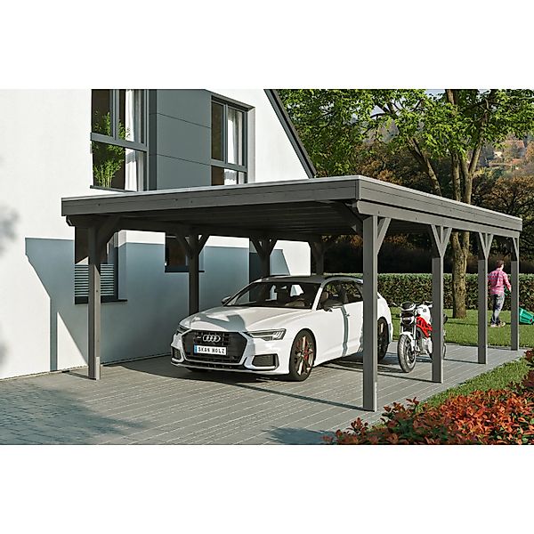 Skanholz Einzelcarport »Grunewald« Leimholz, Nordisches Fichtenholz dunkelg günstig online kaufen