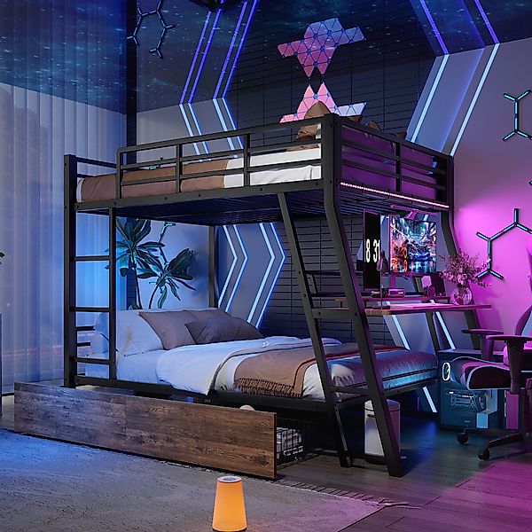 TavilaEcon Etagenbett mit Schreibtisch & 2 günstig online kaufen