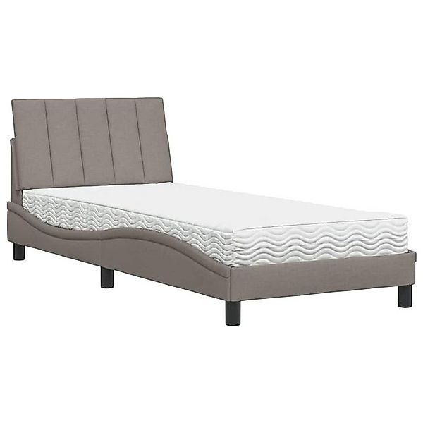 vidaXL Bett Bett mit Matratze Taupe 90x190 cm Stoff günstig online kaufen