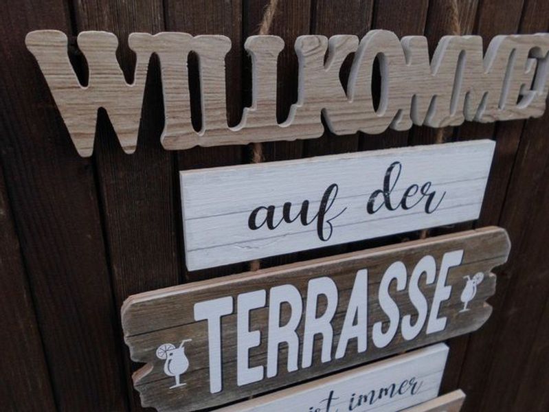 Deko-Impression Wanddekoobjekt Schild Willkommen auf der günstig online kaufen