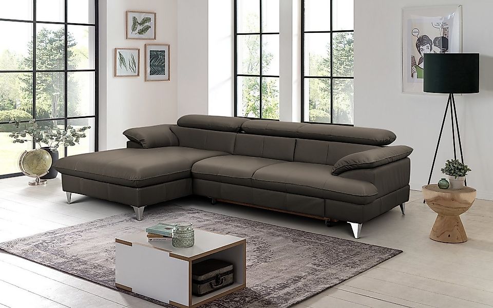 COTTA Ecksofa David Echtleder, Echtleder mit Schlaffunktion & Bettkasten günstig online kaufen