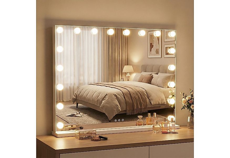 COSTWAY Schminkspiegel (1-St), Hollywood Beleuchteter Spiege, mit 3 Lichtfa günstig online kaufen