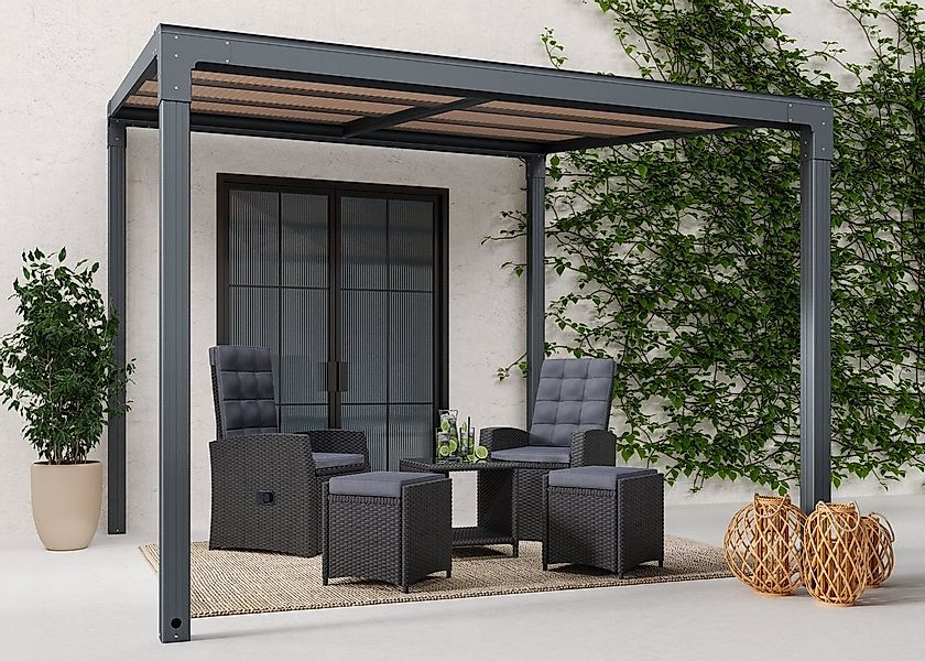 KONIFERA Anbaupavillon Anguilla, Schiebedach, in 292 cm und 392 cm Breite, günstig online kaufen