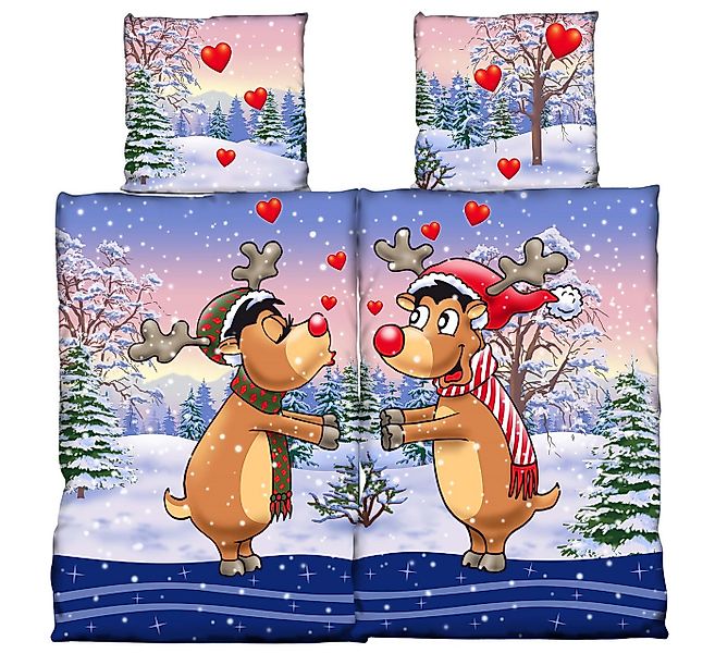 One Home Bettwäsche Winter Thermofleece, Fleece, 4 teilig, Weihnachten Part günstig online kaufen