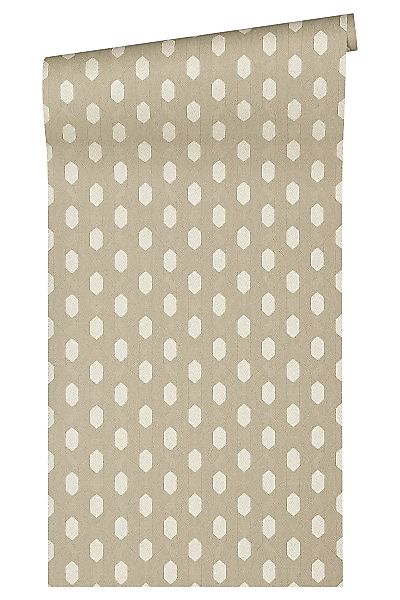 Bricoflor Moderne Tapete mit Struktur Effekt Creme Beige Vliestapete mit Ge günstig online kaufen