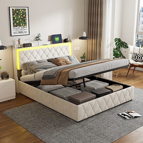 Furnishings Home Polsterbett Stauraumbett Doppelbett Mit günstig online kaufen