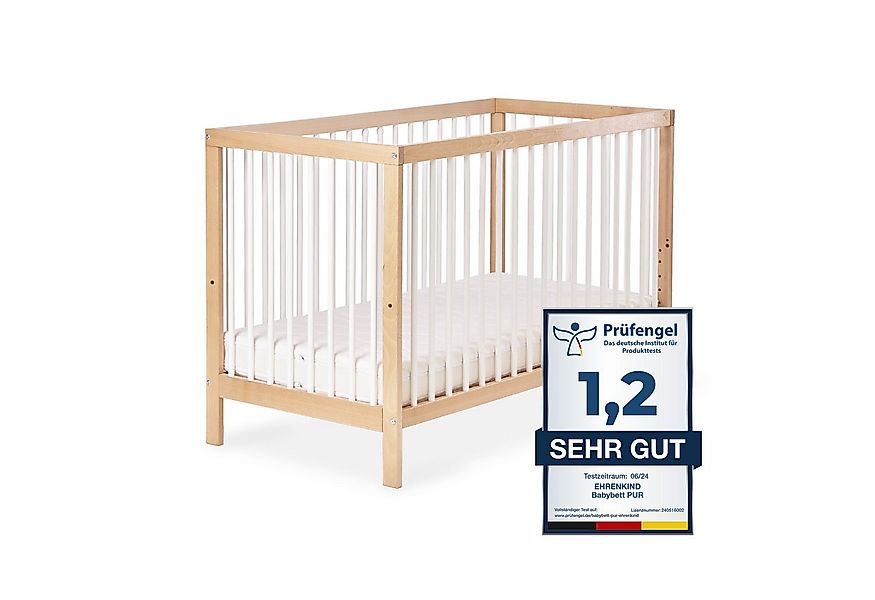 Ehrenkind Babybett PUR aus massivem Buchenholz, flexibel höhenverstellbar, günstig online kaufen