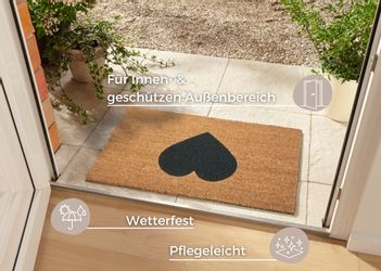 HANSE Home Fußmatte "Mix Mats Kokos Heart, Türmatte" rechteckig 15 mm Höhe günstig online kaufen