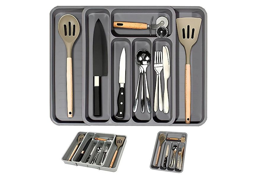 Auledio Besteckkasten Küchenbesteck-Aufbewahrungsbox, verstellbare Besteckk günstig online kaufen