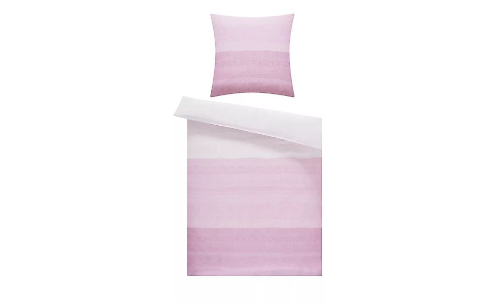 LAVIDA Satin Bettwäsche  Streifen - rosa/pink - 100% Baumwolle - 135 cm - S günstig online kaufen