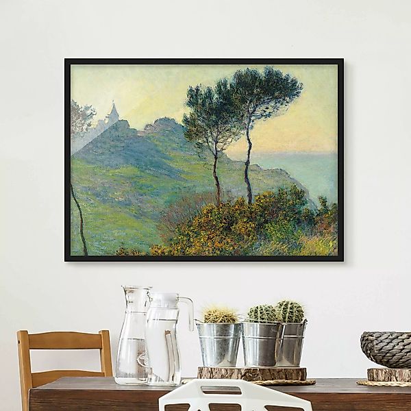 Bild mit Rahmen Kunstdruck - Querformat Claude Monet - Varengeville Abendso günstig online kaufen