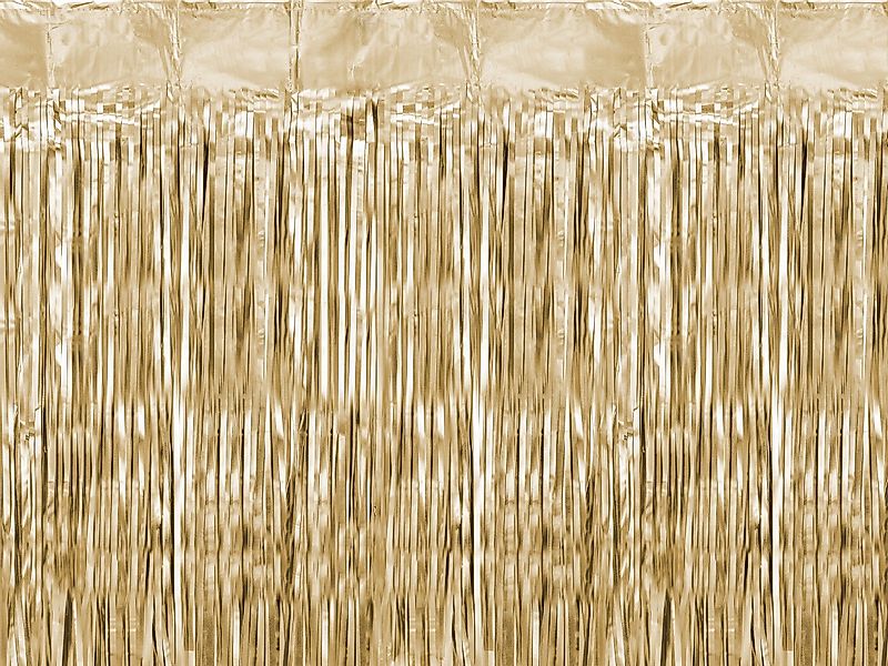 partydeco Dekorationsfolie, Lametta Vorhang 100x200cm Hellgold günstig online kaufen