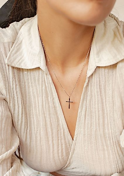Hey Happiness Kreuzkette Edelstahl Damen hängend, günstig online kaufen