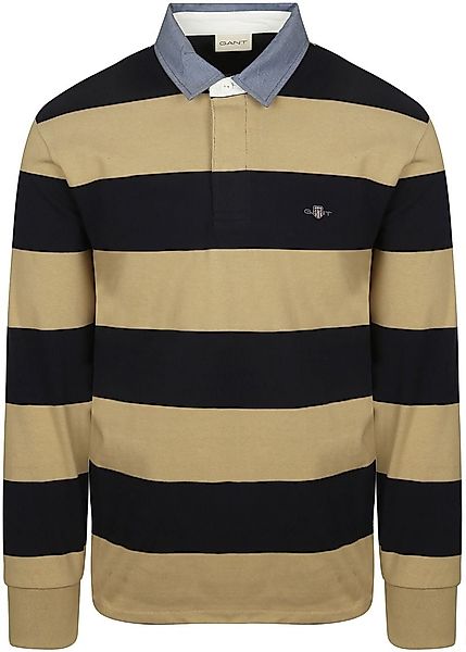 Gant Heavy Rugger Shield Poloshirt Streifen Navy Beige - Größe XL günstig online kaufen