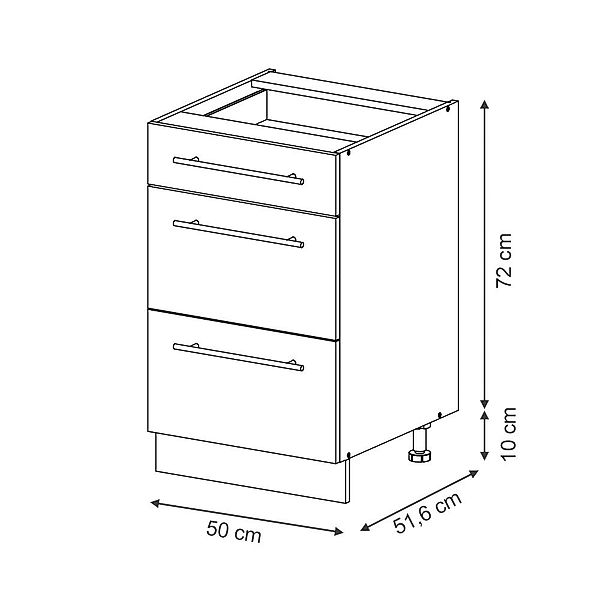 Vicco Unterschrank Fame-Line, Hellblau-grau/Anthrazit, 50 cm günstig online kaufen
